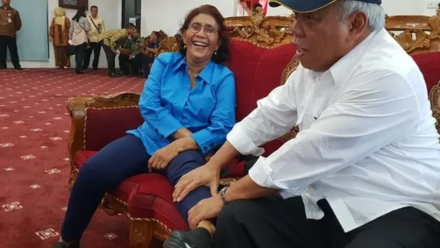 Menteri PUPR Basuki Hadimuljono bersama dengan Menteri kelautan dan Perikanan Susi Pudjiastuti. (Istimewa)