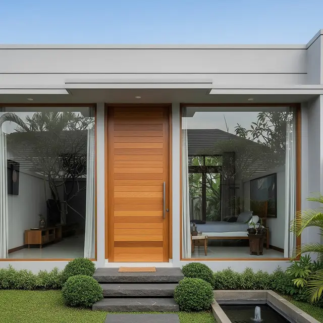 9 Desain Tampak Depan Rumah Minimalis Modern dengan Perpaduan Kayu, Hangat dan Elegan