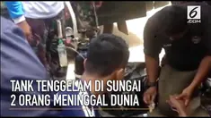 Satu unit tank M113 milik TNI AD tergelincir hingga tenggelam di Sungai Bogowonto, Purworejo, Sabtu (10/3/2018). Kendaraan tempur tersebut tengah mengangkut siswa PAUD dalam rangka outbond. Seorang guru dan prajurit TNI yang ada di dalam Tank meningg...