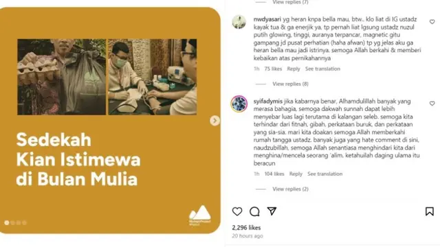 Ramai Diberitakan Dinikahi Ustaz Nuzul Dzikri, Laudya Cynthia Bella Pernah Bagikan Unggahan Ceramah Sang Ustaz.