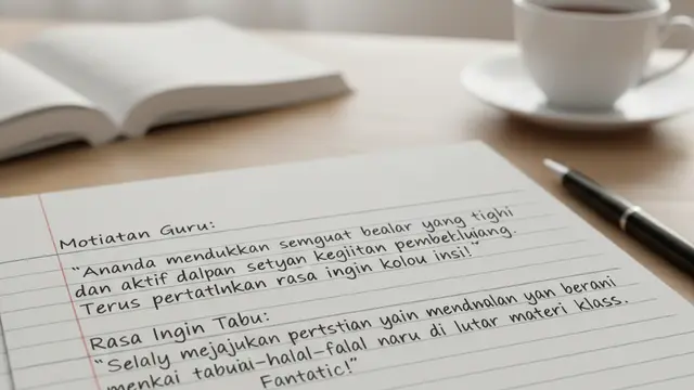 Contoh Catatan Wali Kelas Semester Ganjil SMP