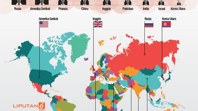 infografis Negara dengan Senjata Nuklir Terbesar