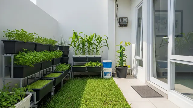Cara Membuat Kebun Pakan Ayam di Pekarangan Sempit (AI Generated)