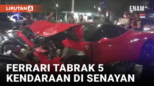 VIDEO: Ferrari Tabrak 5 Kendaraan di Senayan, Diduga Pengemudi Mabuk