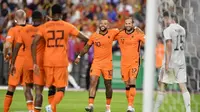 Timnas Belanda menang 4-1 atas Belgia&nbsp;pada laga pertama Grup 4 UEFA Nations League A di&nbsp;Koning Boudewijnstadion, Sabtu (4/6/2022) dini hari WIB. (AFP/JOHN THYS)&nbsp;