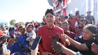 Gubernur Jateng Ganjar Pranowo saat memperingati Hari Lahir Pancasila di Alun-Alun Pancasila, Kecamatan Cepogo, Kabupaten Boyolali, Kamis (1/6/2023).