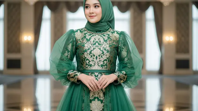 Dress Layer Brokat dan Tulle