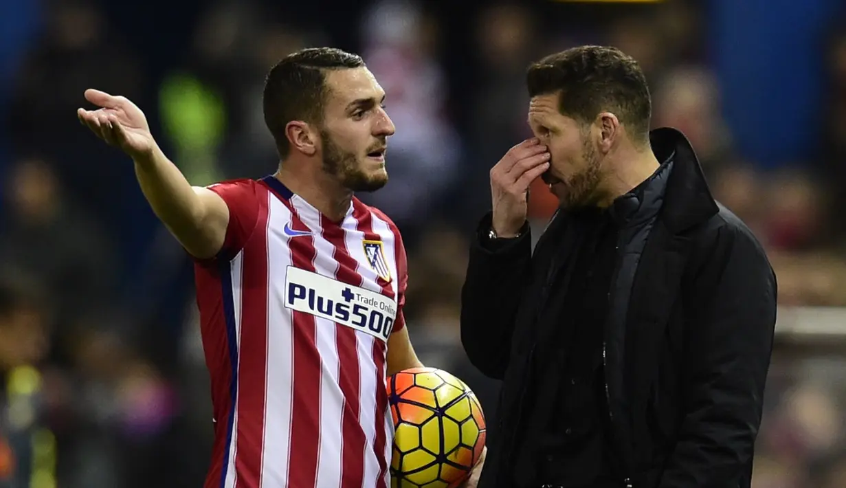 Koke adalah nyawa permainan Atletico Madrid. Koke selalu menjadi sentral filosofi permainan pelatih Diego Simeone. (AFP/Javier Soriano) 