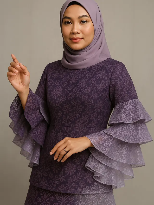 Batik Brokat Lengan Gelombang Tren 2025 (Foto: ChatGPT)