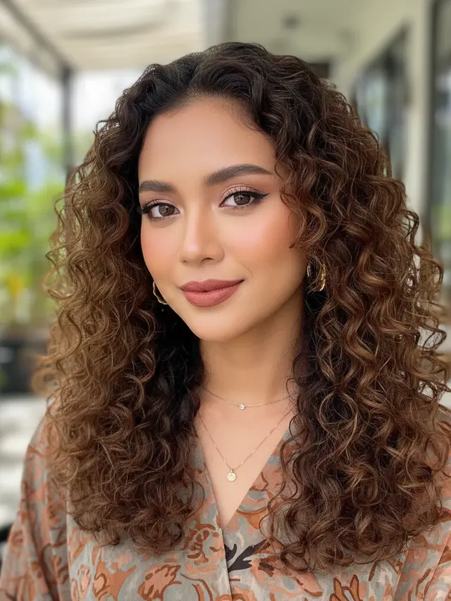 Model Rambut Wanita Panjang Keriting Gantung (Foto: Gemini AI)