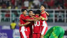 Pemain&nbsp;Timnas Indonesia U-23 merayakan gol dalam duel versus Makau U-23 pada Fase Grup J Kualifikasi Piala Asia U-23 2026 di Stadion Gelora Delta, Sidoarjo, Sabtu (6/9/2025). (Bola.com/Abdul Azis)