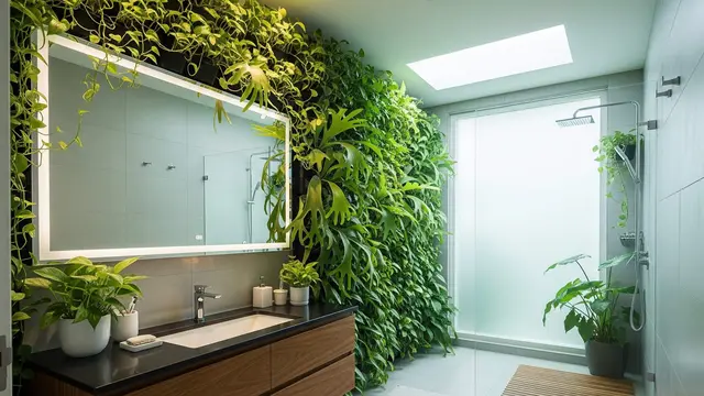 Desain Rumah Kecil dengan Tanaman Hias di Dinding
