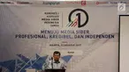 Wakil Presiden Jusuf Kalla memberikan sambutan saat membuka kongres pertama Asosiasi Media Siber Indonesia (AMSI) di Jakarta, Selasa (22/8). Kongres AMSI dijadwalkan dihadiri perwakilan dari seluruh provinsi di Indonesia. (Liputan6.com/Johan Tallo)