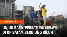 Unjuk rasa warga Melayu di depan Kantor Badan Pengusahaan Batam, Kepulauan Riau, berakhir ricuh. Dalam orasinya, warga menolak 16 relokasi kampung tua di Rempang, Kota Batam.