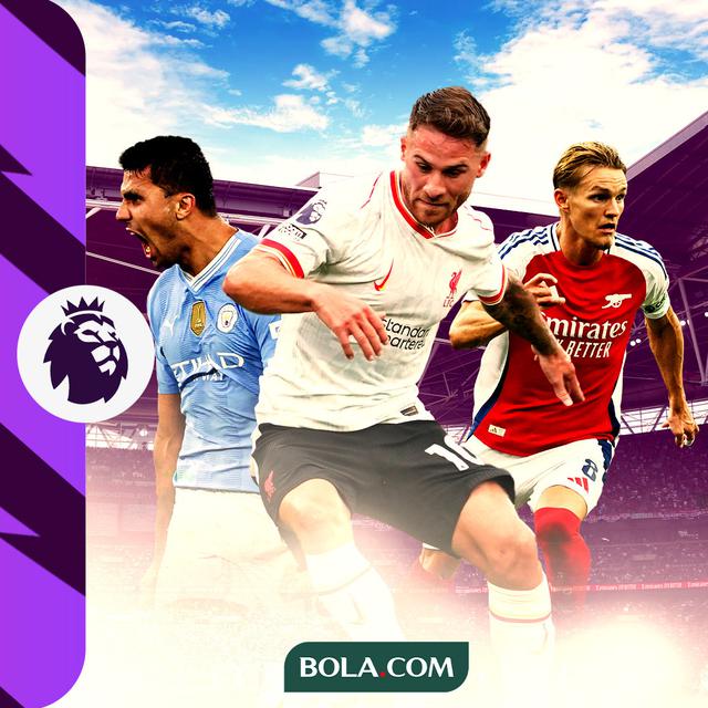 Liga Inggris - Rodri, Alexis Mac Allister, Martin Odegaard