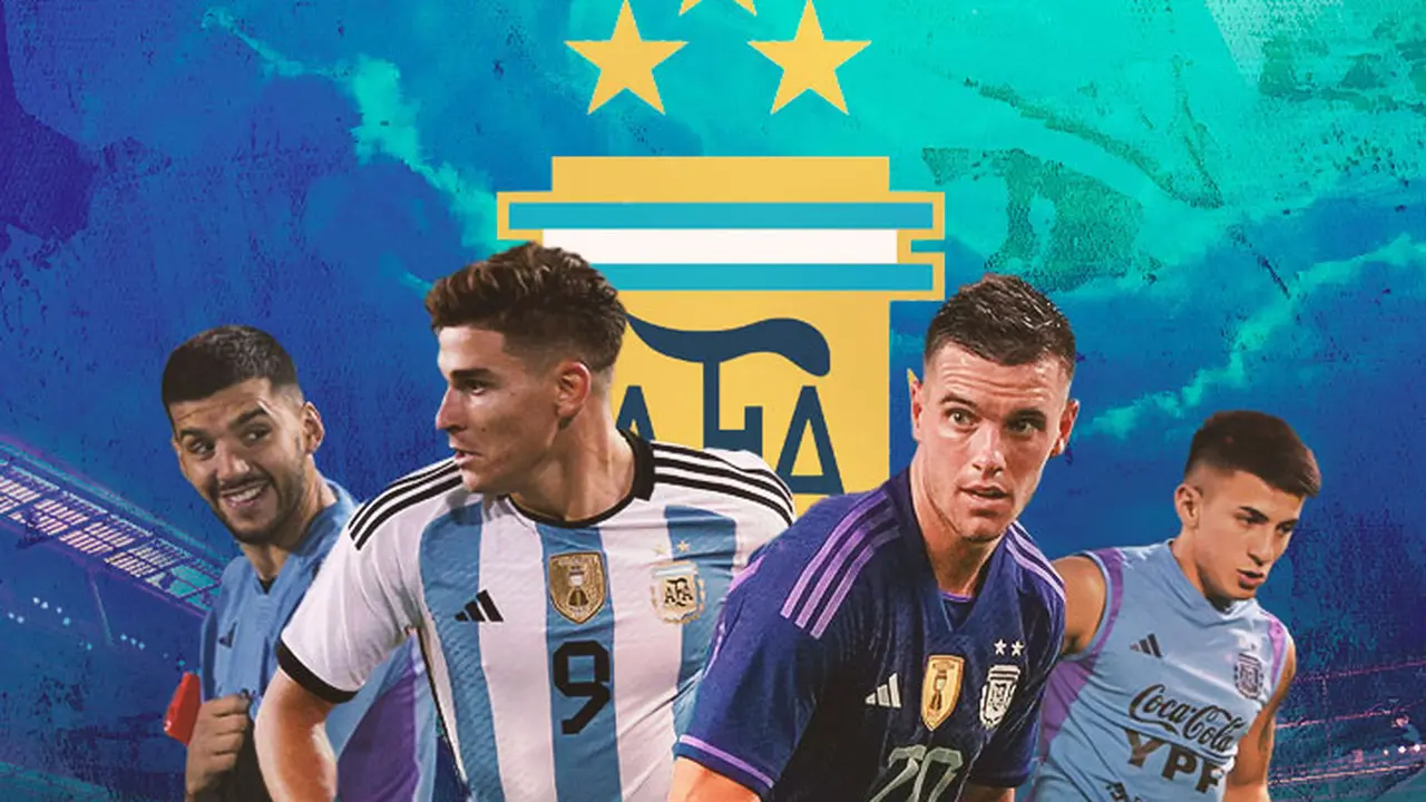 Timnas Argentina - Geronimo Rulli, Thiago Almada, Julian Alvarez, Lo Celso