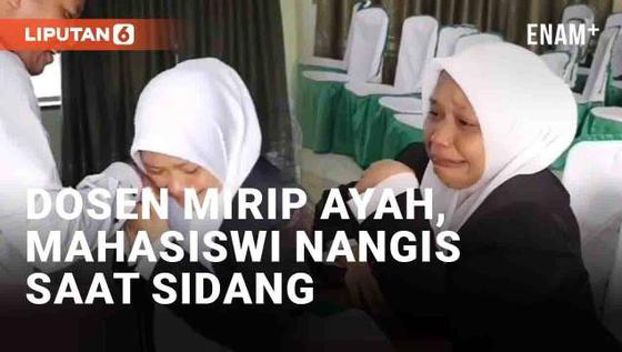 VIDEO: Viral Mahasiswi Nangis Saat Sidang Skripsi Karena Dosen Penguji Mirip Almarhum Sang Ayah