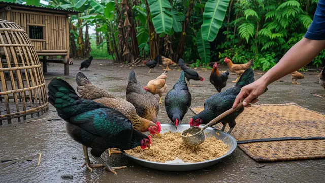Trik Membuat Ayam Kampung Lebih Cepat Gemuk Saat Musim Hujan/Gemini AI