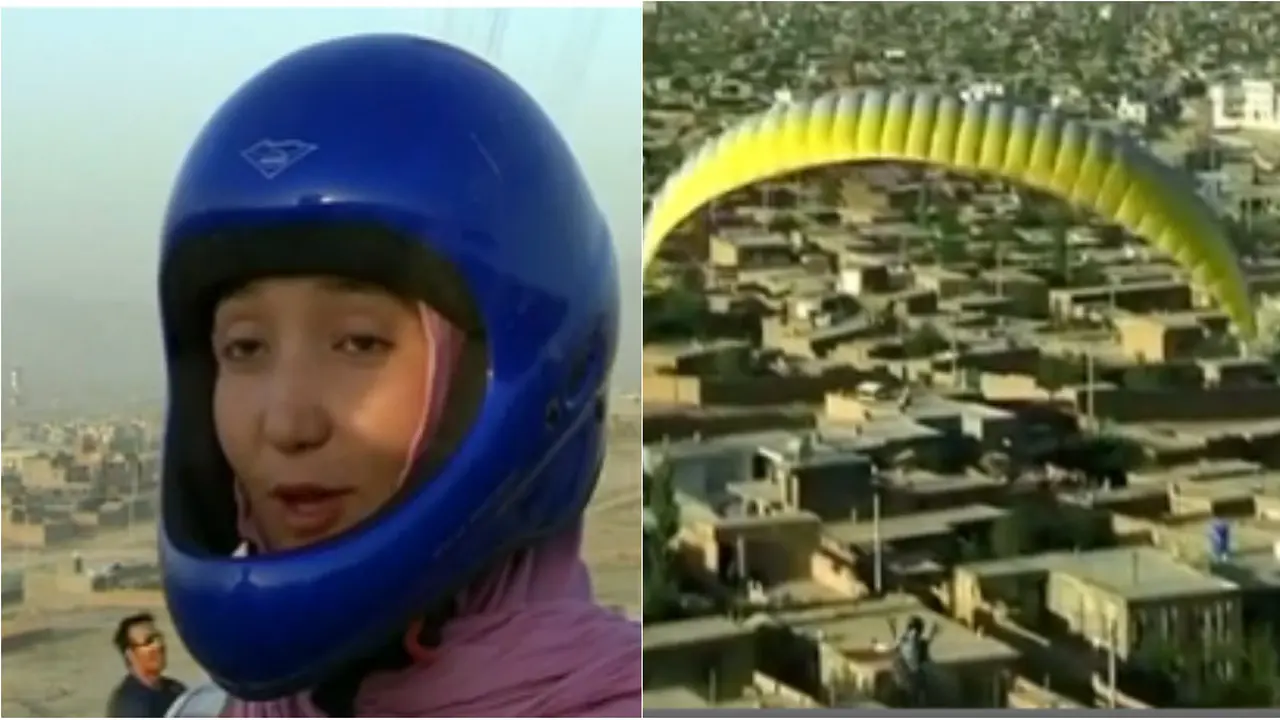 Perempuan Afghanistan Pertama 'Terbang' dengan Paralayang