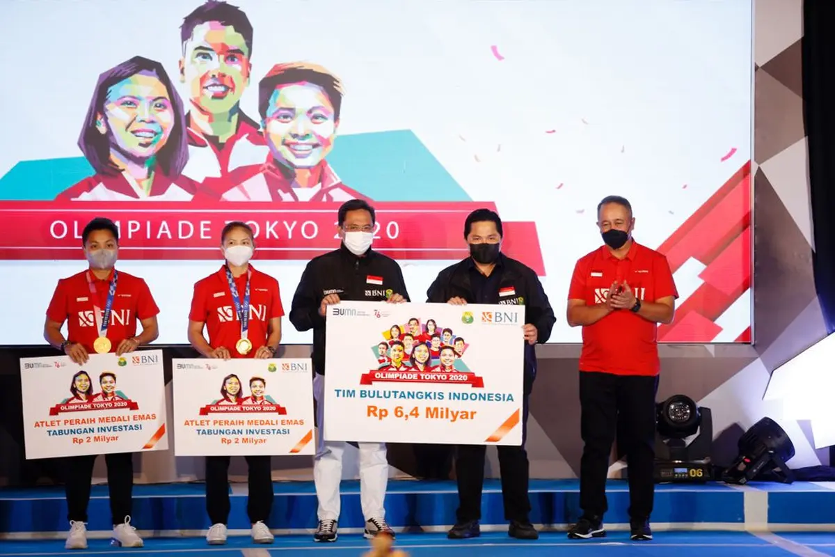 Spektakuler! BNI Guyur Kontingen Bulu Tangkis Rp 6,4 Miliar