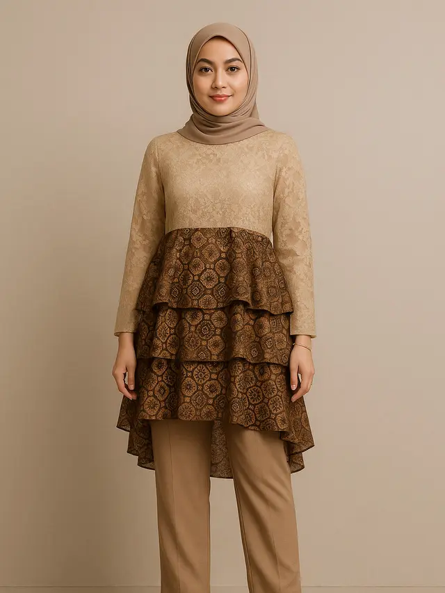 Tunik Batik Kombinasi Brokat (Foto: ChatGPT)