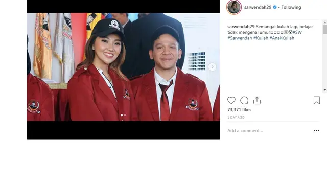 Sarwendah (Foto: Instagram)