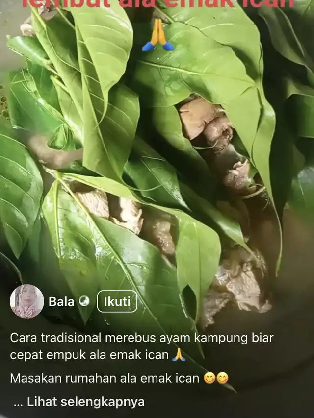 Rebus Ayam Kampung, Lalu Tambahkan Beberapa Lembar Daun Kedondong
