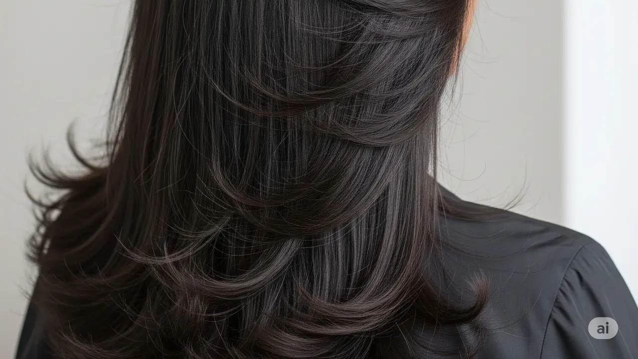 6 Model Rambut Layer Panjang Lurus Tampak Belakang yang Sedang Tren
