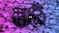 Ilustrasi El Clasico antara Barcelona melawan Real Madrid. (Marca). 