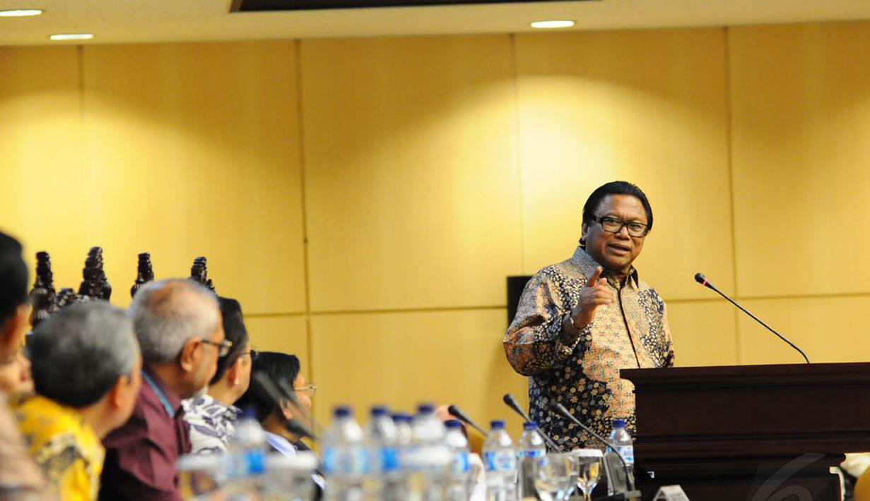 Dalam Rapat Pleno tersebut, Oesman Sapta keluar sebagai calon dari DPD yang diputuskan melalui voting, Jakarta, (6/10/14). (Liputan6.com/Andrian M Tunay)