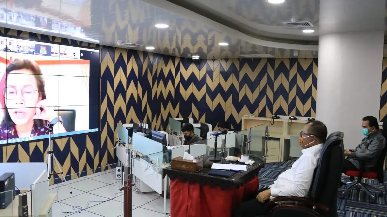 Plt Wali Kota Medan, Akhyar Nasution, video conference