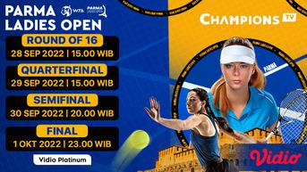 Nonton Live Streaming WTA 250 Parma Ladies Open 2022 di Vidio, 29 September-1 Oktober