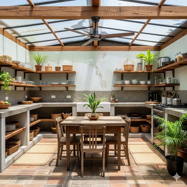 Dapur Semi-Outdoor dengan Skylight