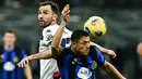 Inter Milan sempat lengah di awal babak kedua, situasi ini dimanfaatkan Johan Vasquez yang mencetak gol untuk Genoa di menit ke-54. (GABRIEL BOUYS/AFP)