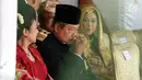 Presiden RI ke-6, Susilo Bambang Yudhoyono dan Ani Yudhoyono menghadiri upacara peringatan kemerdekaan di Istana Merdeka, Kamis (17/8). Ini pertama kalinya SBY menghadiri upacara di Istana setelah lengser sebagai Presiden. (Liputan6.com/Pool)