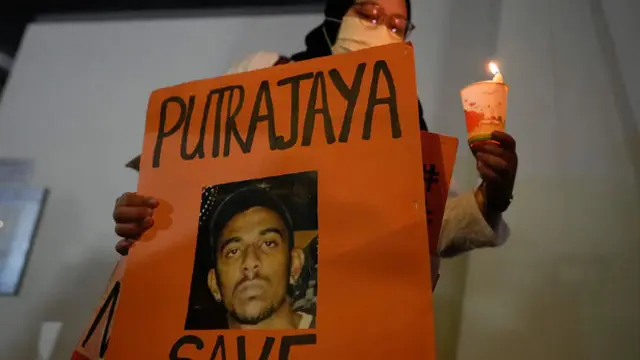 Nagaenthran Dharmalingam, pria disabilitas yang dihukum mati Singapura akibat kasus narkoba. (AP: Vincent Thian)