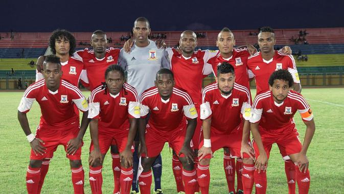Mauritius membawa 24 pemain untuk menghadapi Timnas Indonesia dalam laga persahabatan. (AFP/Nicolas Larche)