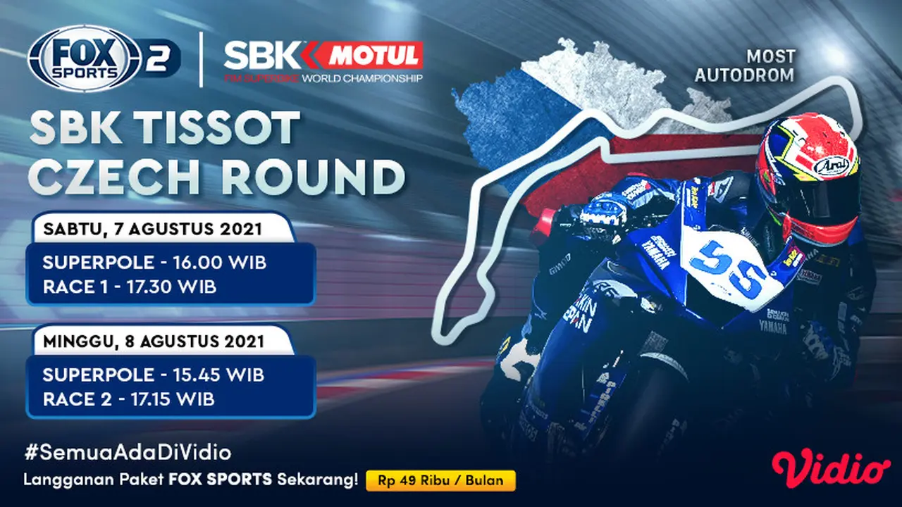 Jadwal dan Live Streaming WSBK Seri Ceko di Vidio Akhir Pekan Ini, 7 dan 8 Agustus 2021