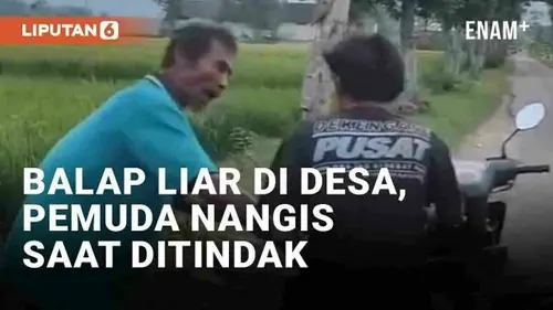 VIDEO: Balap Liar di Jalan Desa, Pemuda Malah Nangis Saat Ditindak Warga