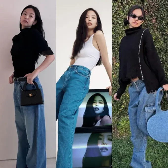 OOTD Stylish Jennie Blackpink Kenakan Celana Denim