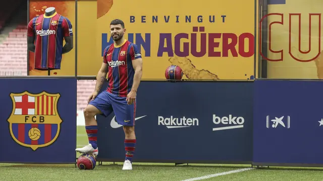FOTO: RESMI! Sergion Aguero Merapat ke Blaugrana