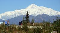 Awan menutupi sebagian Gunung Denali, puncak gunung tertinggi di Amerika Utara, seperti yang terlihat dari dalam Taman Nasional Denali, Alaska, pada 22 September 2022. (Dok: Patrick T. FALLON / AFP)