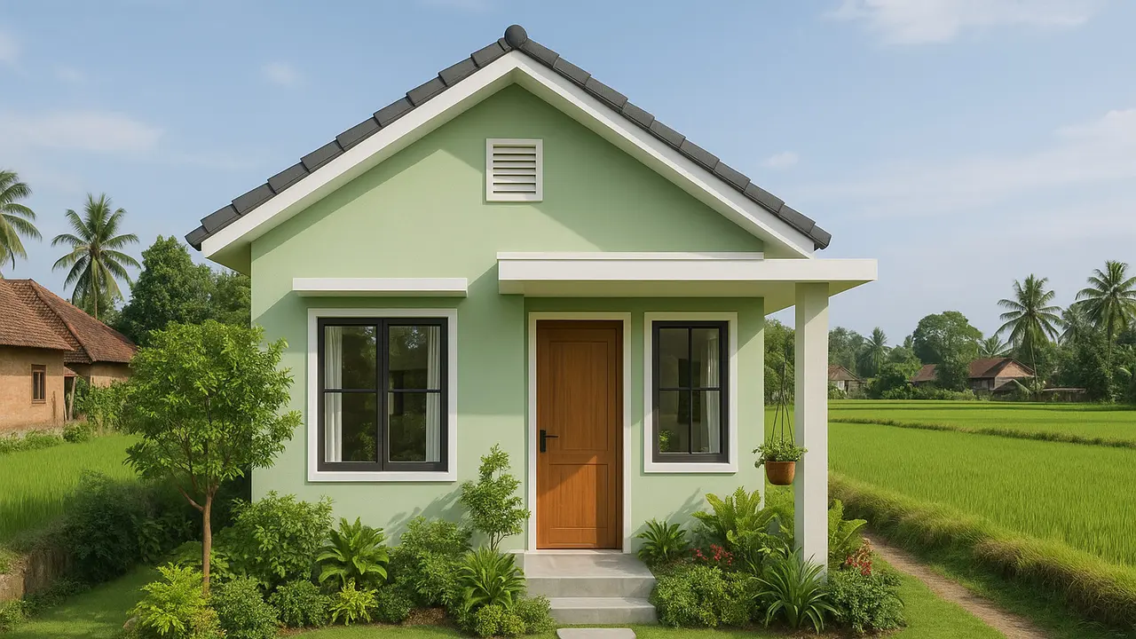 Model Rumah 6x9 di Kampung Tampak Mewah Tapi Murah/Ilustrasi oleh AI