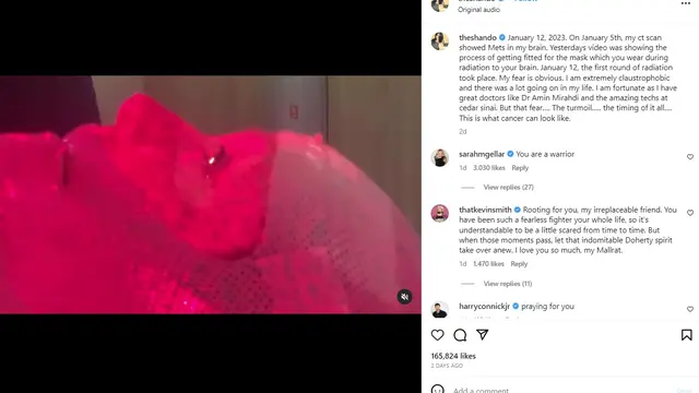 Unggahan Shannen Doherty mengenai kankernya. (Instagram/ theshando)