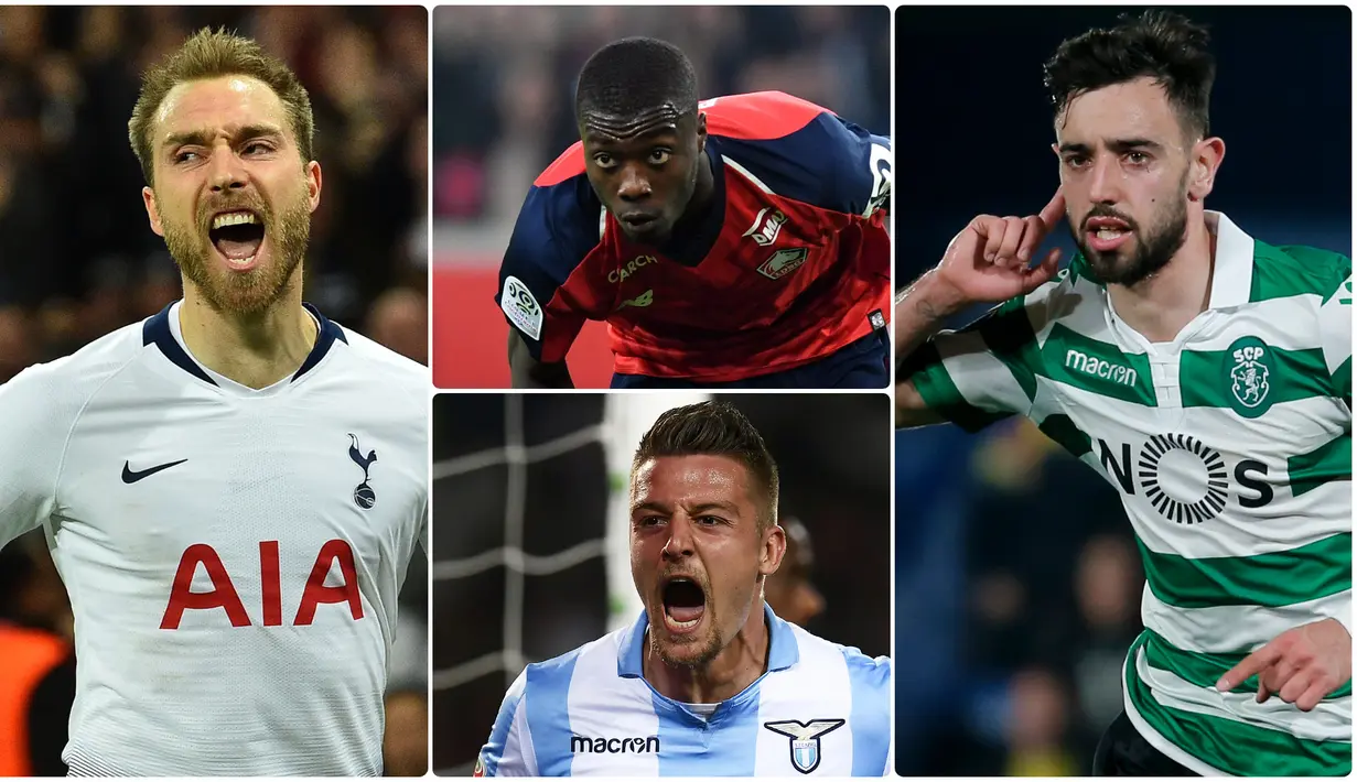 Bursa transfer musim panas Inggris yang menyisakan 2 minggu lagi membuat Ole Gunnar Solskjaer agresif berburu pemain untuk membangun kekuatan Manchester United. Berikut ini 6 pemain incaran Manchester United. (Foto kolase AFP)