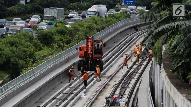 Pembangunan LRT Cawang Cibubur Capai 78 Persen