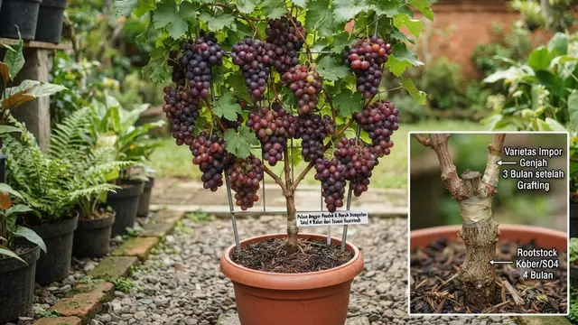 Cara Membuat Pohon Anggur Pendek Tapi Penuh Dompolan Buah