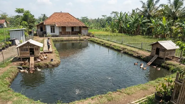 Ide Tata Letak Kolam Lele dan Kandang Bebek