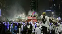 Suasana sekitar Patung Kuda saat bentrok massa-polisi