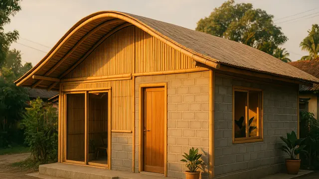 Rumah Sederhana dari Bambu dan Batako